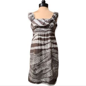 BCBGMaxAzaria Brown Safari Print Dress Medium